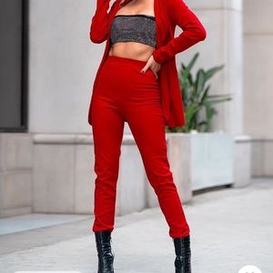 Red Suit, pants with matching blazer